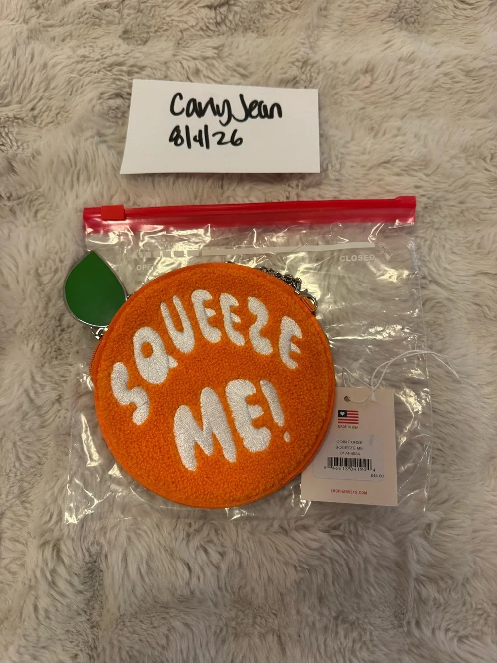 Harveys Orange 'Squeeze Me!' Round Coin Purse